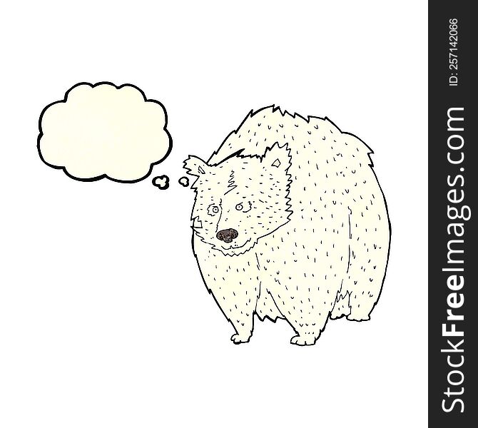 Huge Polar Bear Cartoon With Thought Bubble