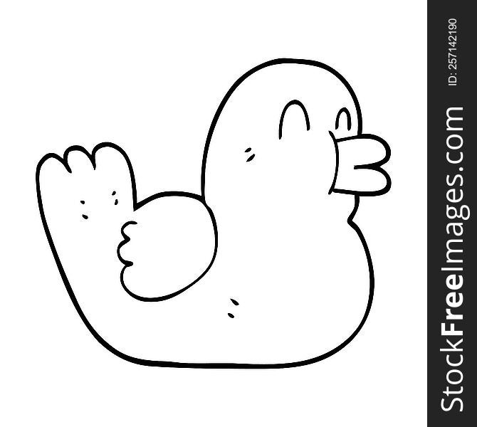line drawing cartoon happy duck