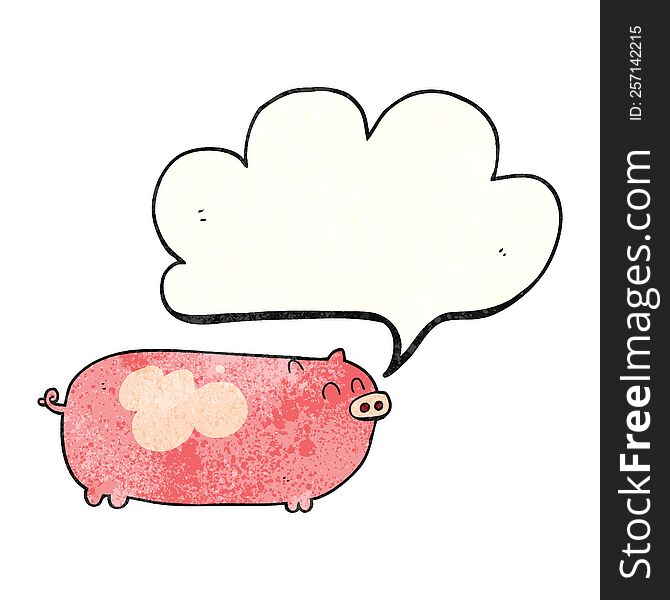 Speech Bubble Textured Cartoon Pig