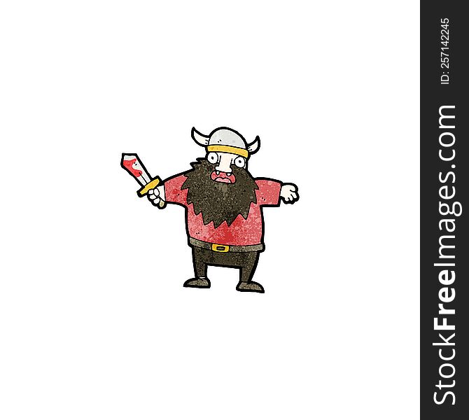 Cartoon Viking With Bloody Sword