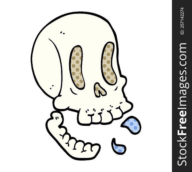 Funny Cartoon Doodle Skull