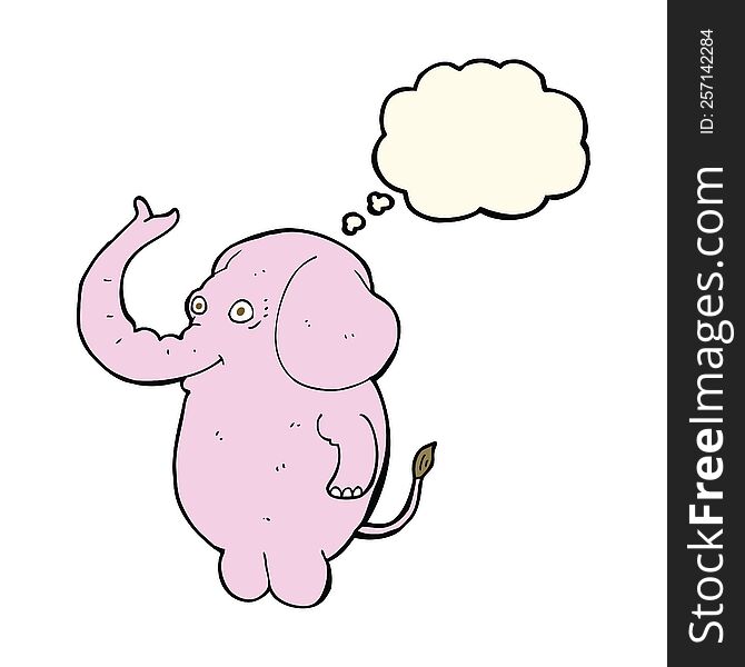 cartoon funny elephant with thought bubble