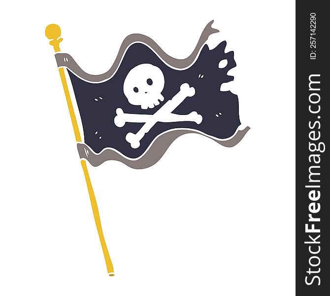 flat color style cartoon pirate flag
