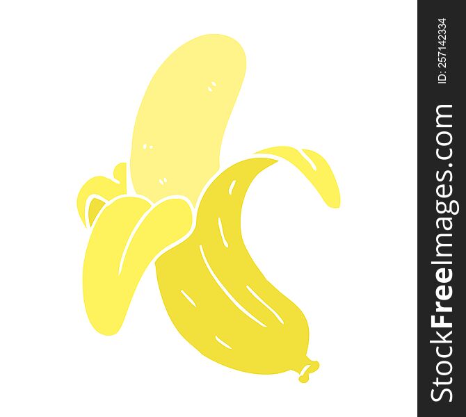Flat Color Illustration Cartoon Banana