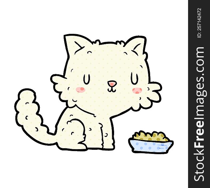 cute cartoon cat and food. cute cartoon cat and food