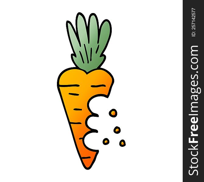 cartoon doodle carrot with bite marks