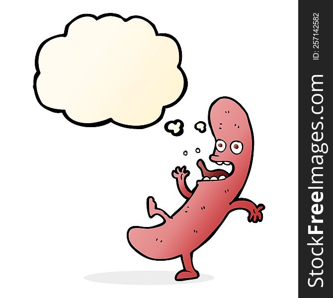 Cartoon Sausage With Thought Bubble