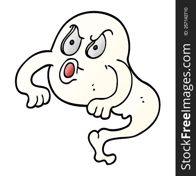 Cartoon Doodle Angry Ghost