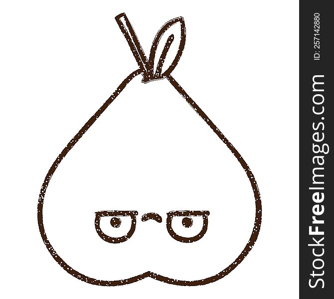 Grumpy Pear Charcoal Drawing