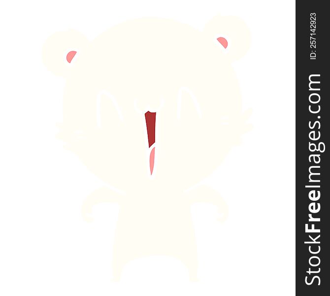 Happy Polar Bear Flat Color Style Cartoon