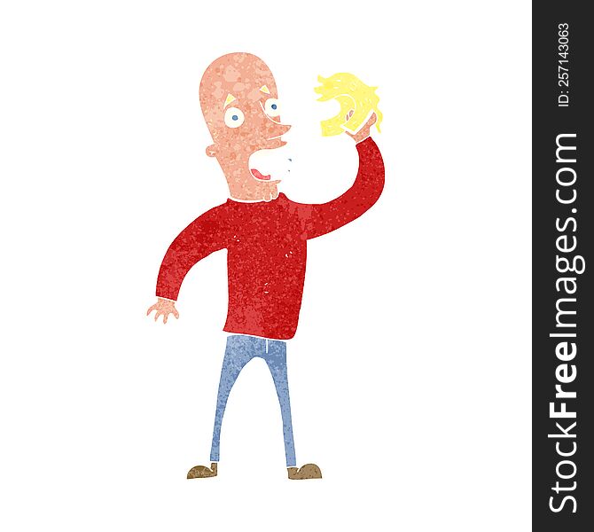 Cartoon Bald Man With Wig