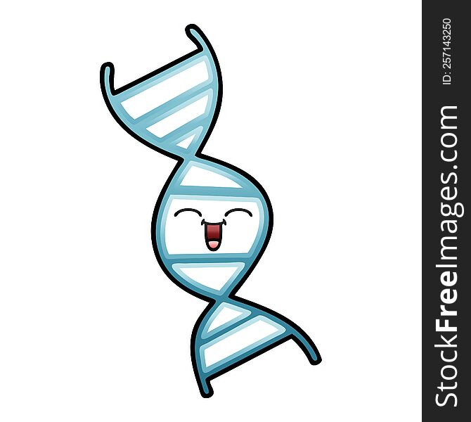 Gradient Shaded Cartoon DNA Strand