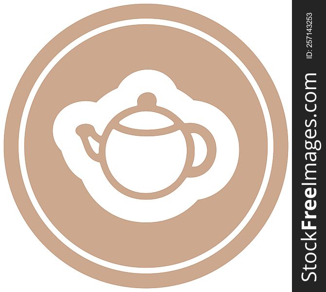 tea pot circular icon