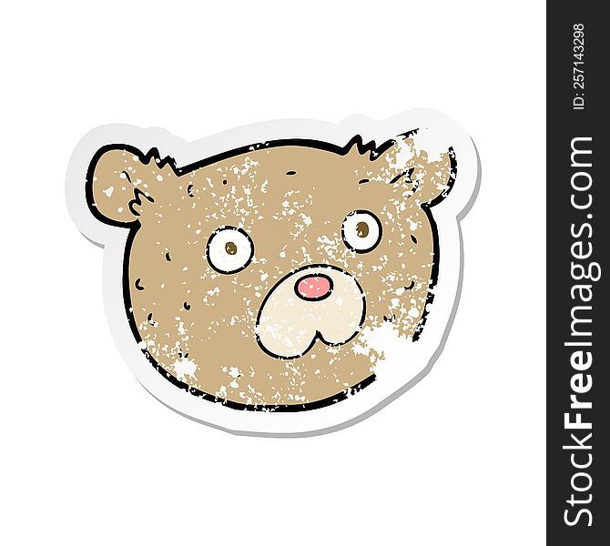 retro distressed sticker of a cartoon teddy bear