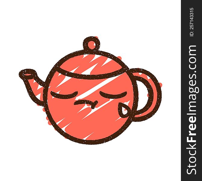 Crying Teapot Chalk Drawing