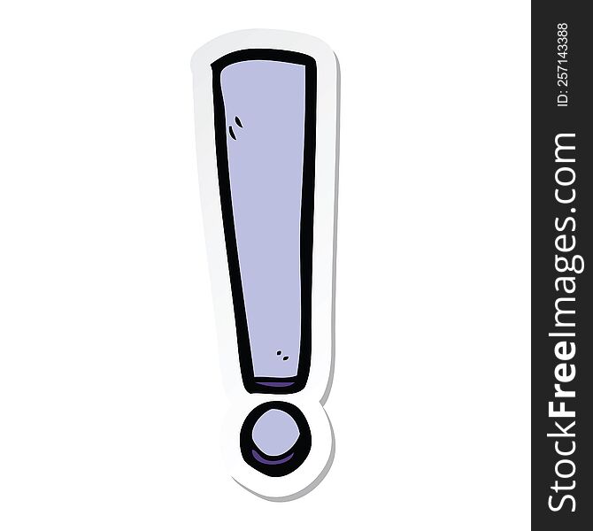 sticker of a cartoon exclamation mark