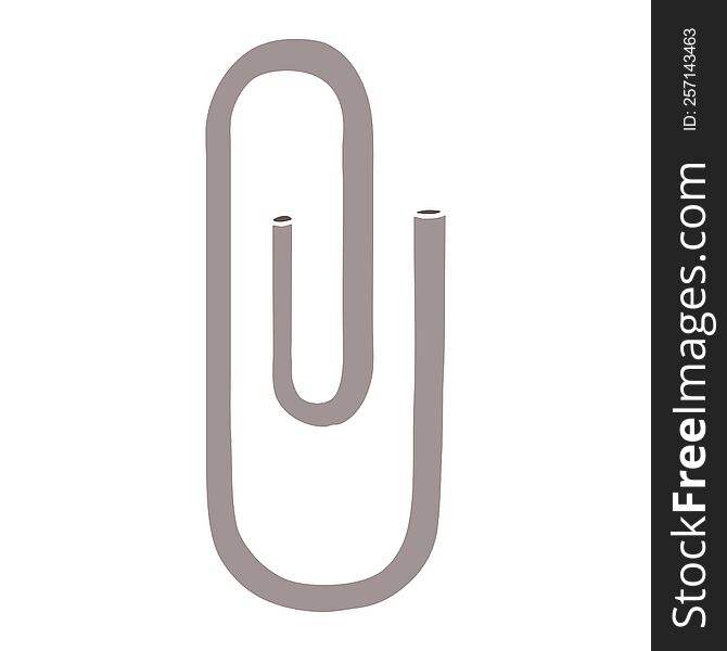 flat color style cartoon paperclip