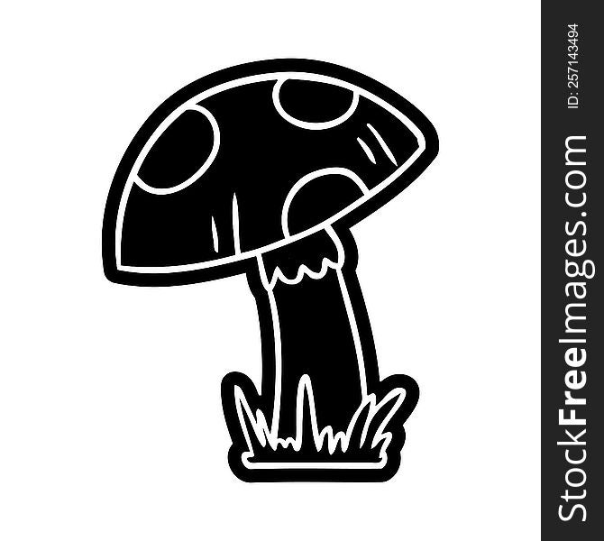 cartoon icon of a toad stool. cartoon icon of a toad stool