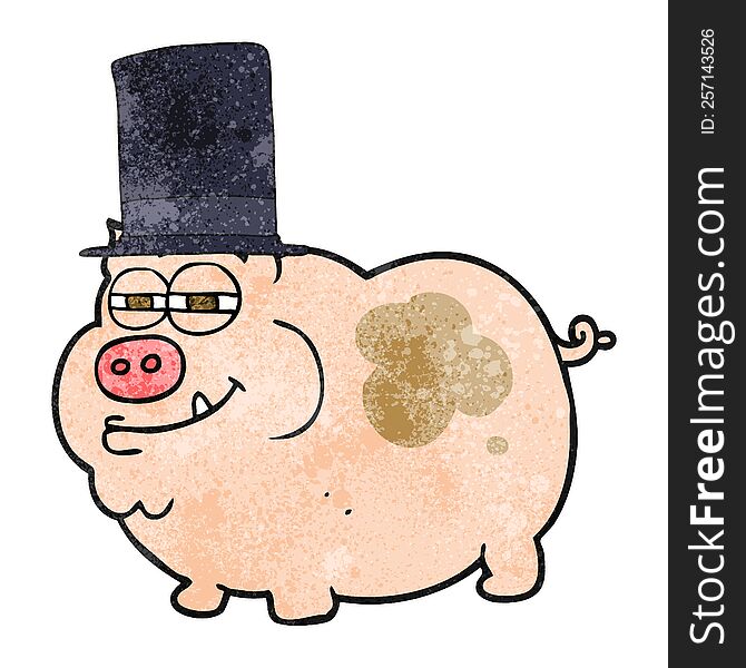 textured cartoon rich pig