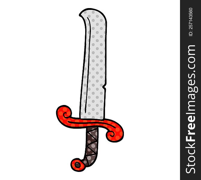 cartoon doodle long sword