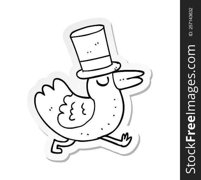 sticker of a funny cartoon bird