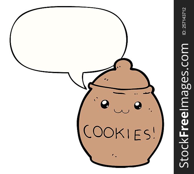 cartoon cookie jar and speech bubble