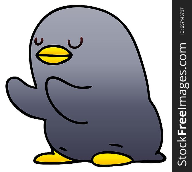 Quirky Gradient Shaded Cartoon Penguin