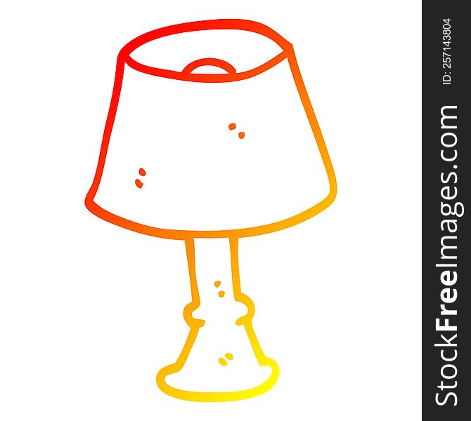 warm gradient line drawing of a cartoon house lamp