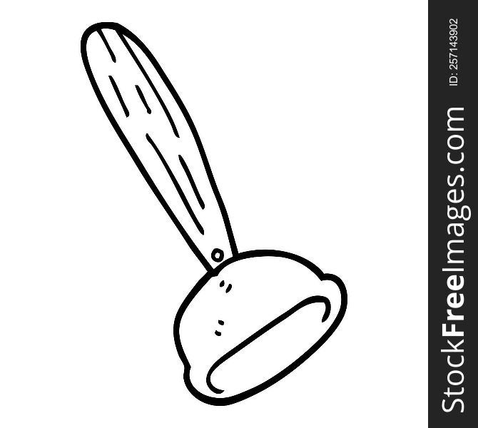 line drawing cartoon toilet plunger