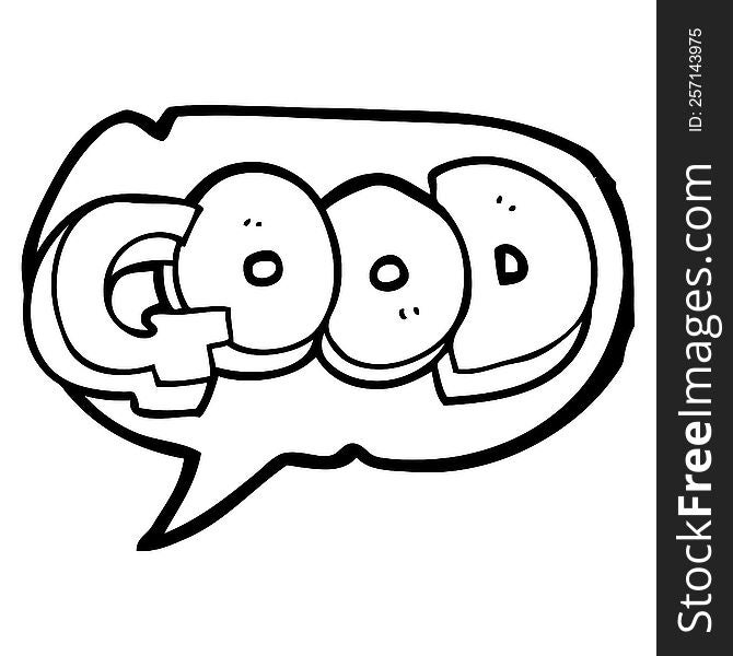 freehand drawn speech bubble cartoon Good symbol