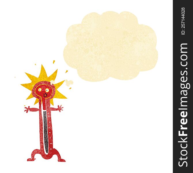 Cartoon Thermometer With Thought Bubble