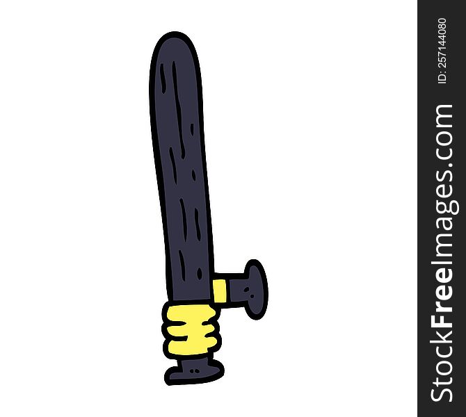 Cartoon Doodle Police Truncheon