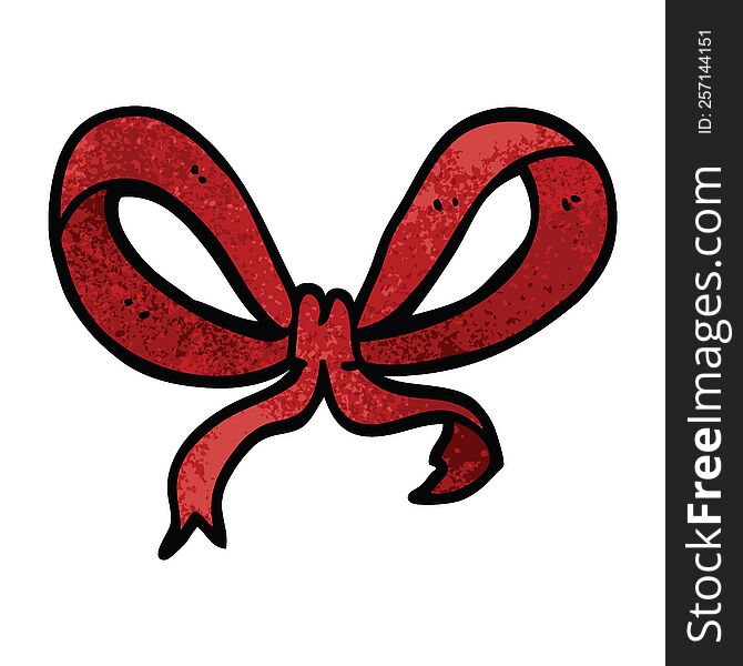 Cartoon Doodle Red Bow