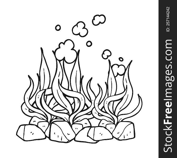 Black And White Cartoon Seaweed