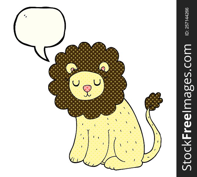Comic Book Speech Bubble Cartoon Cute Lion
