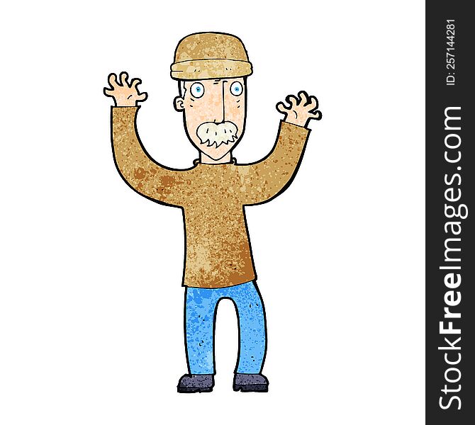 cartoon man wearing winter hat