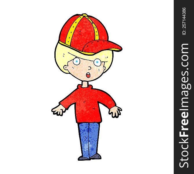 cartoon boy wearing cap