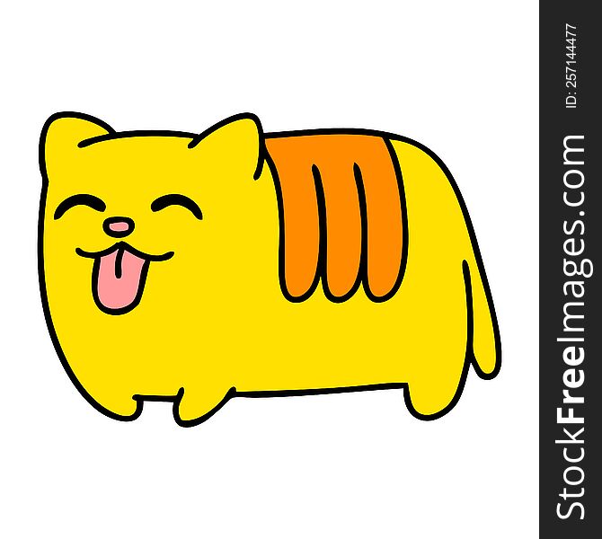 cartoon of a funny cat sticking out tongue