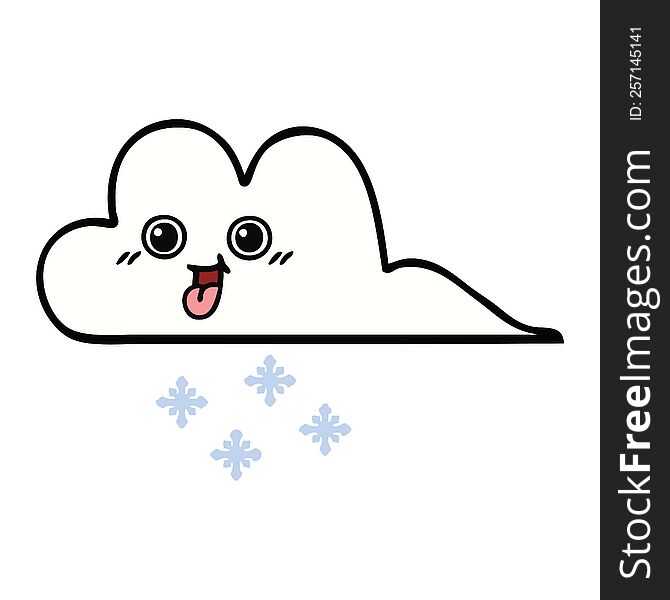 cute cartoon of a snow cloud. cute cartoon of a snow cloud