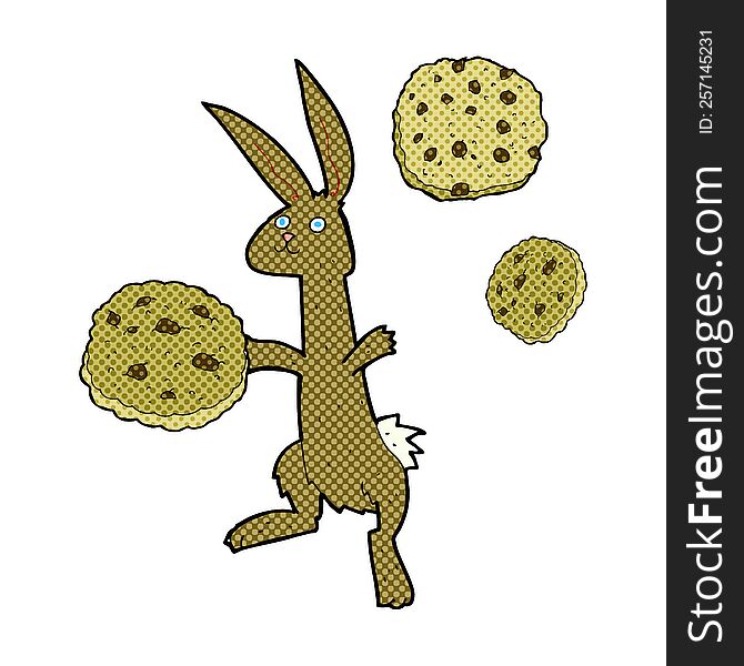 cartoon rabbit with cookies