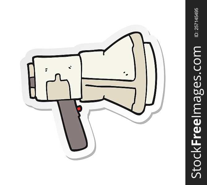 sticker of a cartoon megaphone