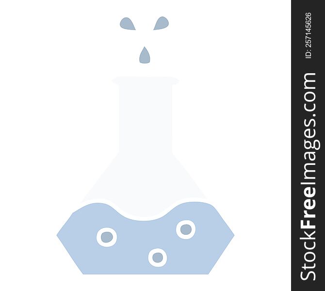 Flat Color Retro Cartoon Science Experiment
