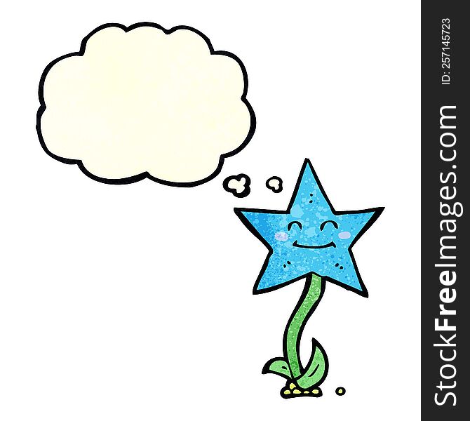 Cartoon Star Flower With Thought Bubble