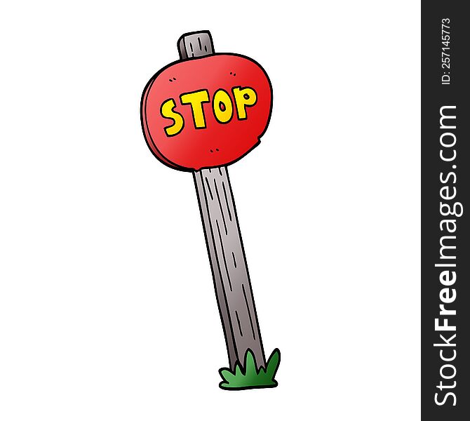 cartoon doodle road sign