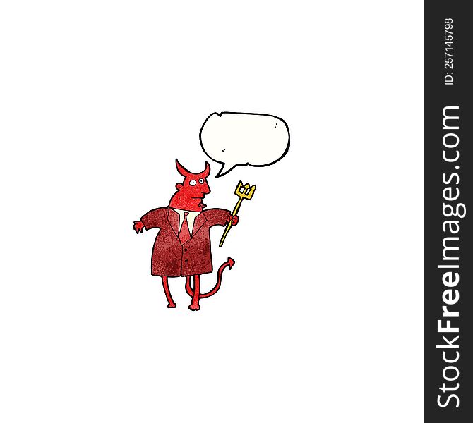 Cartoon Devil With Pitchfork