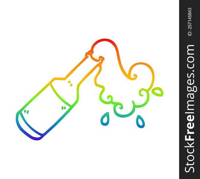 Rainbow Gradient Line Drawing Cartoon Foaming Bottle