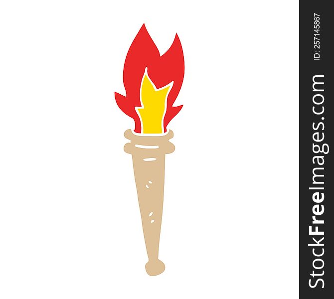 flat color illustration cartoon sports torch