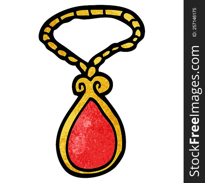 cartoon doodle red pendant