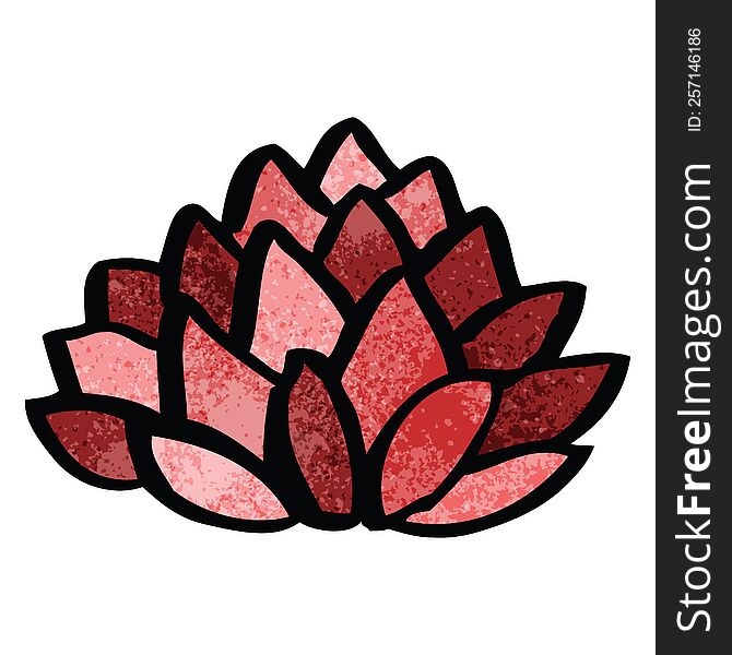 cartoon doodle flowering lotus