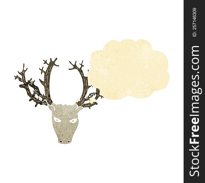 Cartoon Stag Head With Thought Bubble